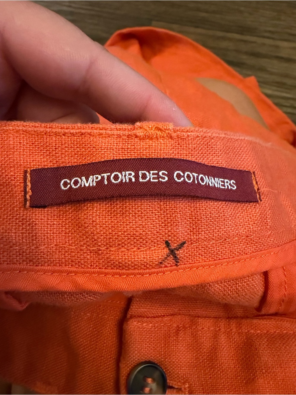 Women’s Comptoir Des Cotonniers 100% Linen Fall Orange Cropped Trousers Size M - Picture 3 of 9